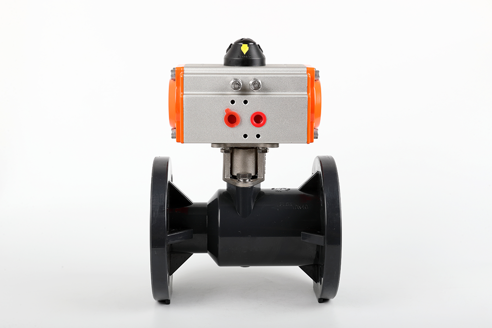 杜集气动法兰一体球阀